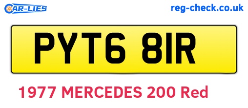 PYT681R are the vehicle registration plates.