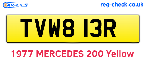 TVW813R are the vehicle registration plates.