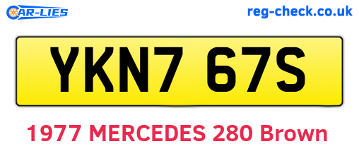 YKN767S are the vehicle registration plates.