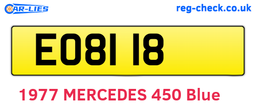 EO8118 are the vehicle registration plates.