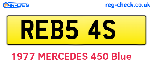 REB54S are the vehicle registration plates.