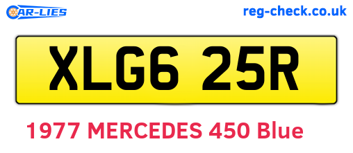 XLG625R are the vehicle registration plates.