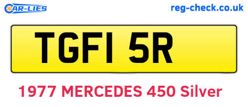 TGF15R are the vehicle registration plates.