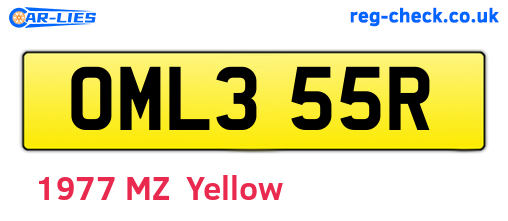 OML355R are the vehicle registration plates.