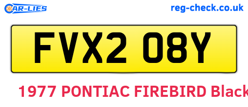 FVX208Y are the vehicle registration plates.