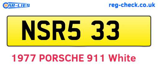 NSR533 are the vehicle registration plates.