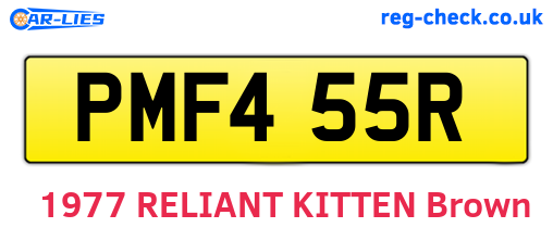 PMF455R are the vehicle registration plates.