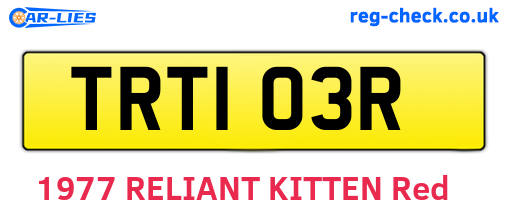 TRT103R are the vehicle registration plates.