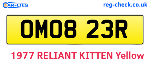OMO823R are the vehicle registration plates.