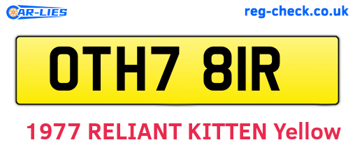 OTH781R are the vehicle registration plates.