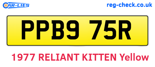 PPB975R are the vehicle registration plates.