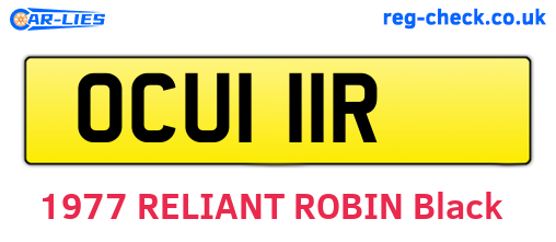 OCU111R are the vehicle registration plates.