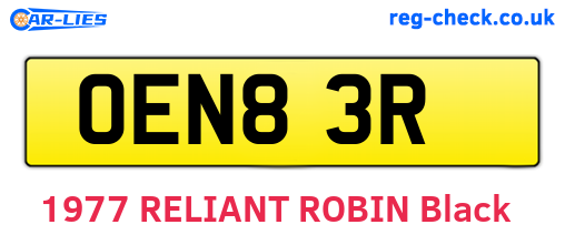 OEN83R are the vehicle registration plates.