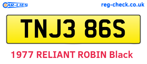 TNJ386S are the vehicle registration plates.