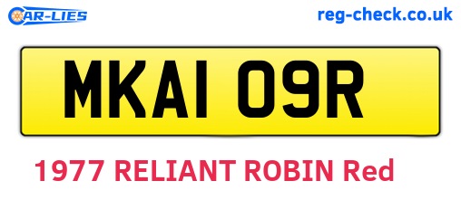 MKA109R are the vehicle registration plates.