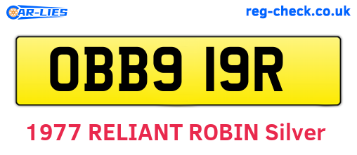 OBB919R are the vehicle registration plates.