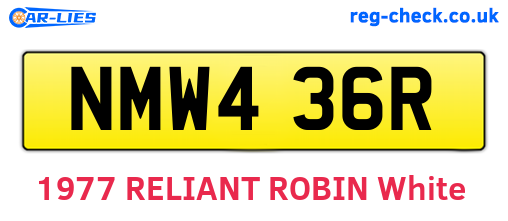 NMW436R are the vehicle registration plates.