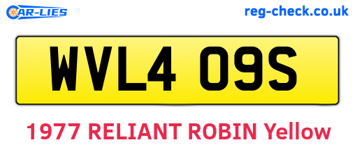 WVL409S are the vehicle registration plates.