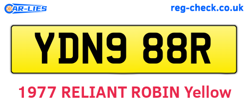 YDN988R are the vehicle registration plates.