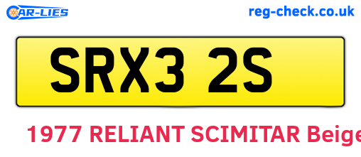 SRX32S are the vehicle registration plates.