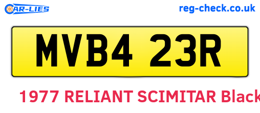 MVB423R are the vehicle registration plates.
