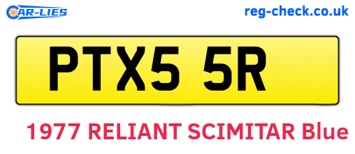 PTX55R are the vehicle registration plates.