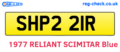 SHP221R are the vehicle registration plates.