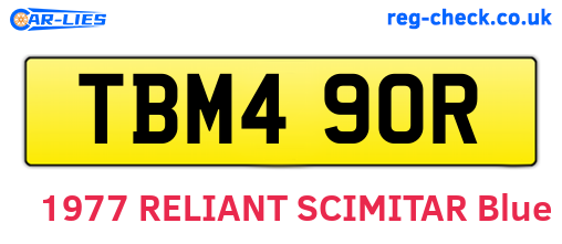 TBM490R are the vehicle registration plates.