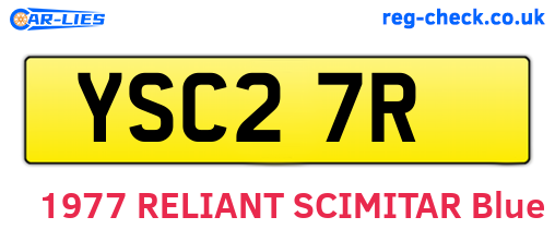 YSC27R are the vehicle registration plates.