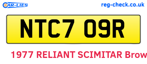 NTC709R are the vehicle registration plates.