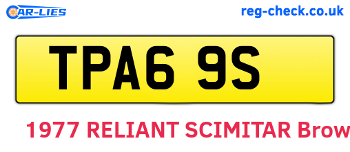 TPA69S are the vehicle registration plates.