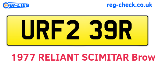 URF239R are the vehicle registration plates.