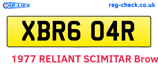 XBR604R are the vehicle registration plates.