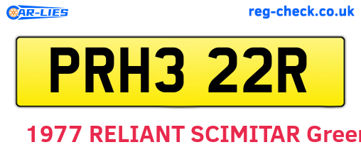 PRH322R are the vehicle registration plates.
