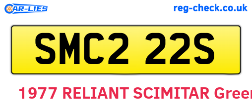 SMC222S are the vehicle registration plates.
