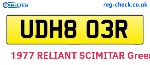 UDH803R are the vehicle registration plates.