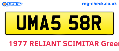 UMA558R are the vehicle registration plates.