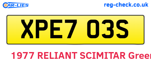 XPE703S are the vehicle registration plates.