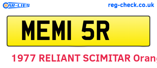 MEM15R are the vehicle registration plates.