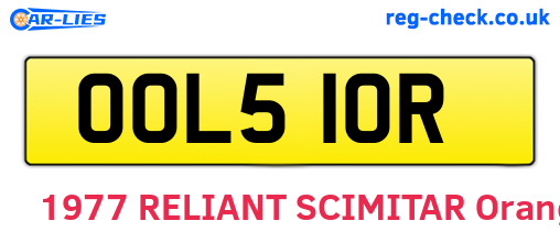 OOL510R are the vehicle registration plates.