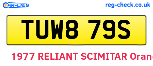 TUW879S are the vehicle registration plates.