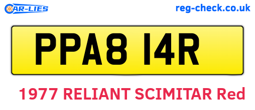 PPA814R are the vehicle registration plates.