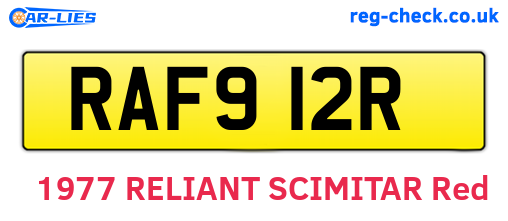 RAF912R are the vehicle registration plates.