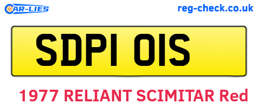 SDP101S are the vehicle registration plates.