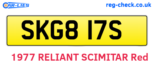 SKG817S are the vehicle registration plates.
