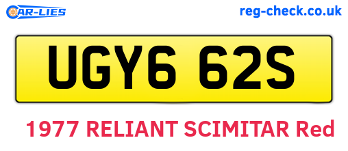 UGY662S are the vehicle registration plates.