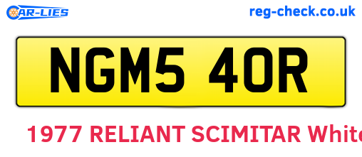 NGM540R are the vehicle registration plates.