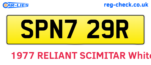 SPN729R are the vehicle registration plates.