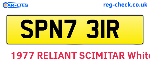 SPN731R are the vehicle registration plates.