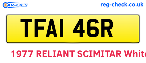 TFA146R are the vehicle registration plates.